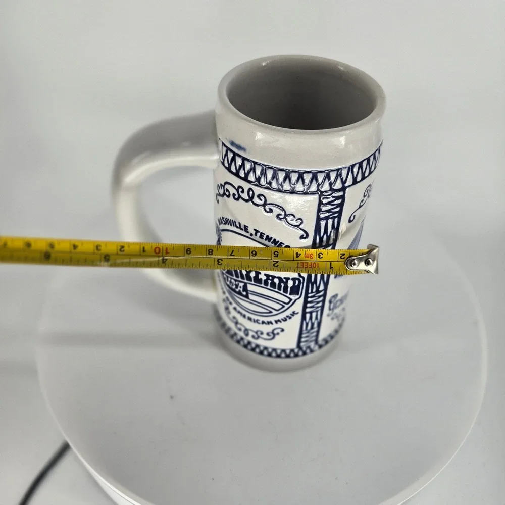 Vintage Opryland USA Grand Ole Opry House Beer Stein Ceramarte Brazil Blue White